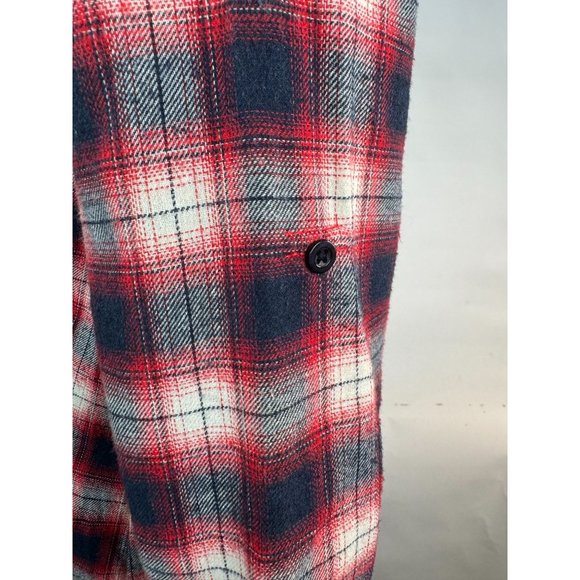 E2 Plaid and Sequin Western Styled Shirt M Red Blue Cotton Vintage - Picture 12 of 16